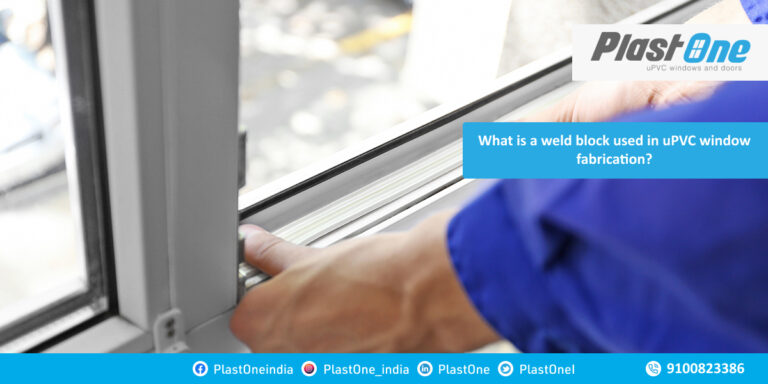 What is a weld block used in uPVC window fabrication?